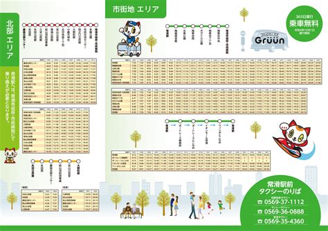 常滑 コミュニティバス|コミュニティバス「グルーン」(常滑市)(愛知県)バス停時刻表を。